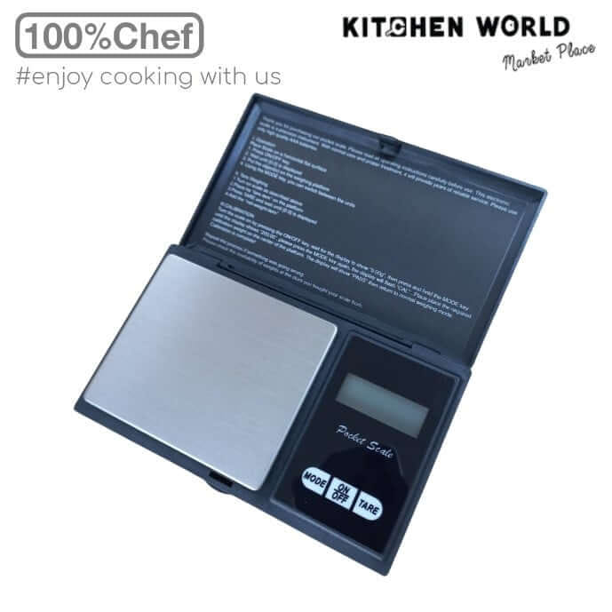 เครื่องชั่งวัตถุดิบขนาดพกพา 100% Chef 130/0001 เริ่มต้น 0.01 กรัม